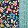 Printed Quilted Cotton KALERIA / BRIELLA Black / Veronese